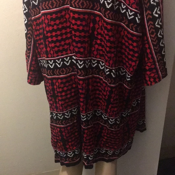 Women’s Cape Kimono Aztec print tribal fringe tassels sweater cloth fashion top - Picture 6 of 6